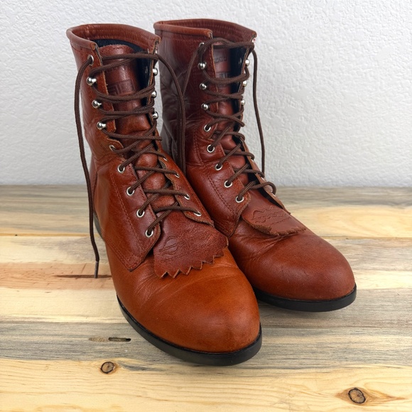 Ariat Other - Ariat Vintage Leather Western Paddock Boots Roper Kilties Men's Size 8.5 Quality
